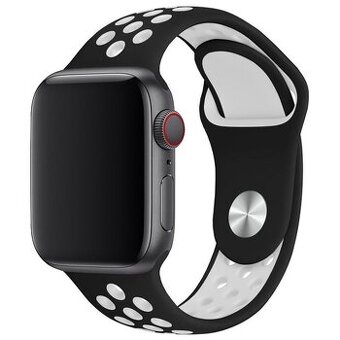 Apple Watch sportovy remienok 42/44/45/46mm cierno-biela S/M