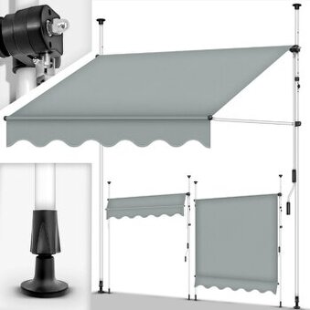 tillvex balkónová markíza 400 cm – svetlosivá, nová