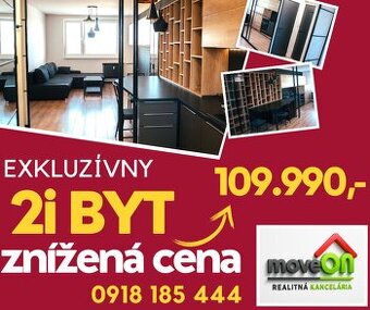 MOVEON exkluzívne ponúka nadštandardný 2i byt