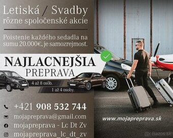 Preprava na letisko od 1-8 os Zvolen a okolie