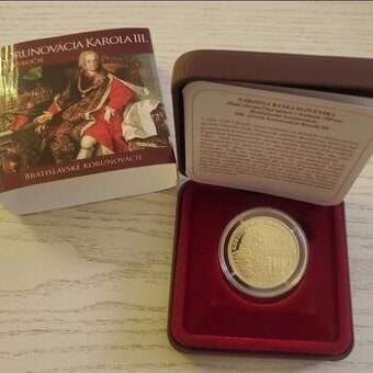 Zlata zberatelska minca 100€ Korunovacia Karola 2012