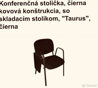 Stolička so skladacím stolíkom čierna Taurus 12ks