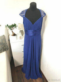 Dlhé spoločenské modré šaty - Veľkosť L