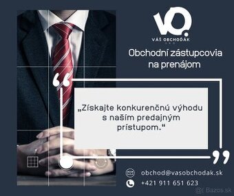 Obchoný zástupca na prenájom