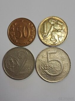 Mince 50 hal,1,2,5, kčs