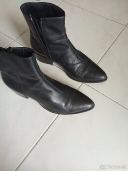 Kotníkové čižmy, koža, ZNÍŽENÁ CENA