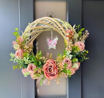 Letný veniec na dvere na prutenom základe LV5 venček