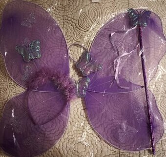 Detský set motýľ na karneval + Anjelské krídla s LED svetiel