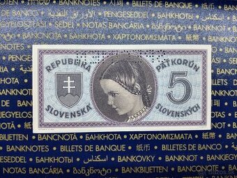 bankovka 5Ks 1945 A48 SPECIMEN aUNC