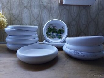 Drevená miska biela, patinovaná