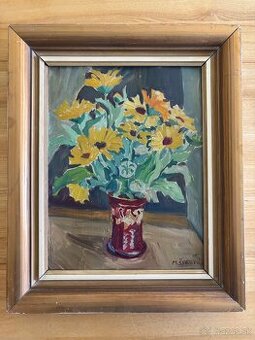 Obraz Milada Špálová, Měsíčky, olej 37x45