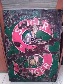 Stará originálna smaltovana tabuľa SINGER