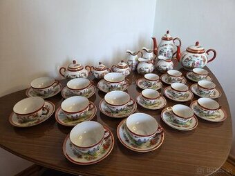 Starožitný japonský čajový servis – značený, ručne maľovaný