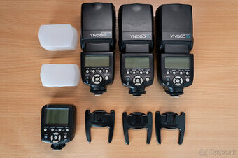 Predám 3x externý blesk Yongnuo Speedlight YN560 IV + rádio