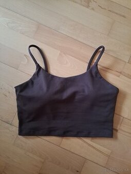 Tmavo hnedy crop top