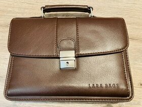 Pánska aktovka značky Lara bags - hnedá + peňaženka