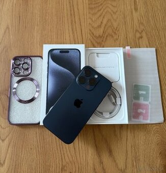 iPhone 15 Pro 128 gb Blue Titanium v záruke + príslušenstvo