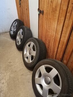 Hliníkové disky 16" 5x112 Audi A3 zimné pneu 205/55 r16
