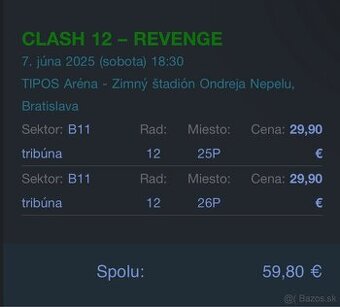Vstupenky Clash 12
