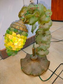 2 ks Stolová lampa zo zeleného skla Murano Par Vintage Art