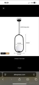 Nordic lighting black - závesné svietidlo