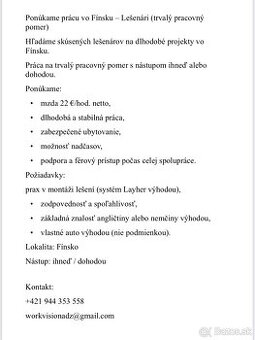 ‼️Lešenari na TPP do Fínska