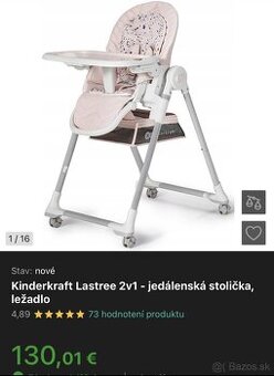 Kinderkraft Lastree 2v1 jedálenská stolička