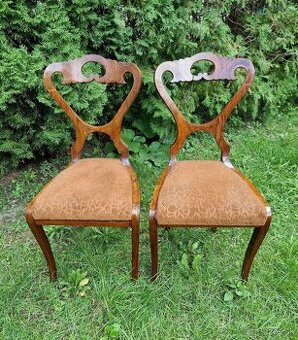 Biedermeier stoličky v páre - intarzované