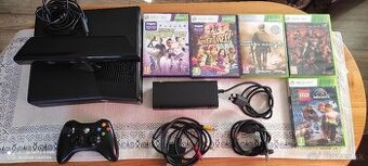 Xbox 360 slim+kinect+hry