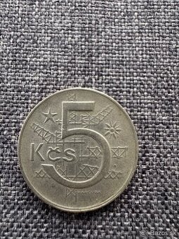 5 korún Československo 1974, variant B