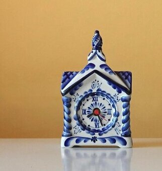 Keramické hodiny Slava GZHEL