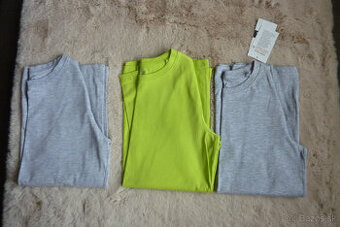Bavlnené nátelníky,tričká s dlh.ruk.NOVÉ S VISAČKOU,146/152