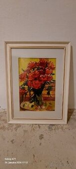 Ručne maľovaný obraz ruží