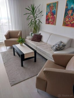 Elegantný kožený set značky Phase - 2 kreslá + sedačka