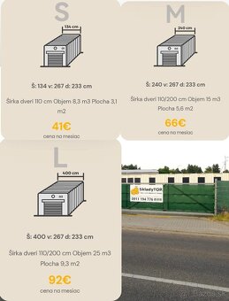 Prenájom skladových kójí veľkosti S,M,L - 1