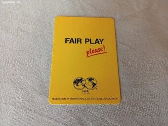 FIFA Fair Play žlutá karta rozhodčího- originál
