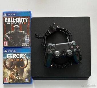 Playstation 4 slim 1TB + 1x ovládač + 2 hry