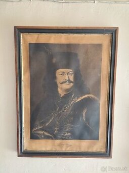 KRASNA VELKA ORIGINALNA LITOGRAFIA FRANTISKA II. RAKOCI