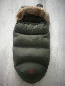 Detský fusak s kožušinou Teddy PRO tmavo zelený