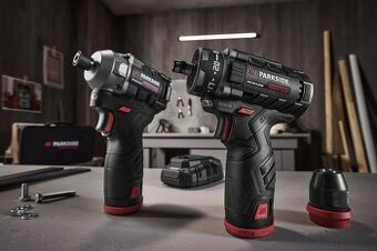 Sada 12V skrutkovač + uťahovák + 2 batérie + nabíjačka - 1