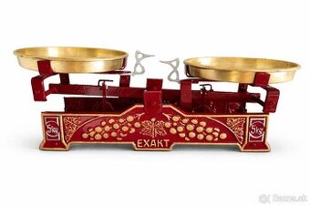 Staré 5kg dvoumiskové váhy EXAKT po renovaci. Původní misky