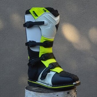 Topánky čižmy SHOT biele žlté fluo čierne