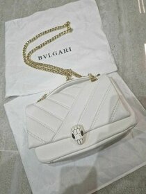 Nová luxusná kožená kabelka BVLGARI biela snake