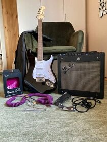 Elektrická gitara Fender Squier Stratocaster +príslušenstvo - 1
