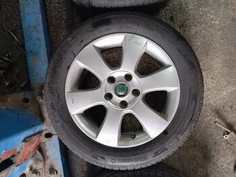 Sada disky+ pneumatiky letne originál škoda 5x112 r16