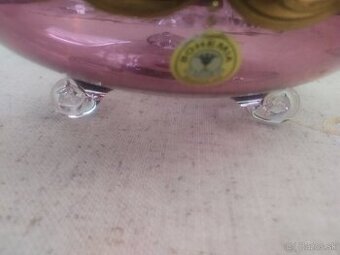 Ružová sklenená misa zn.Bohémia