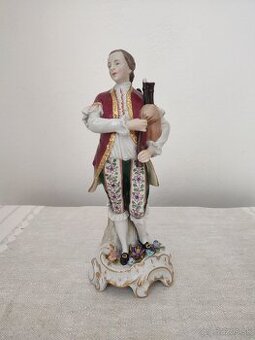 Nemecko Porcelánová soška muž značená