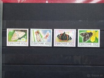 Poštové známky č.879 - Faerské ostrovy - motýle komplet