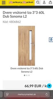 Interiérové dvere 60 ľavé