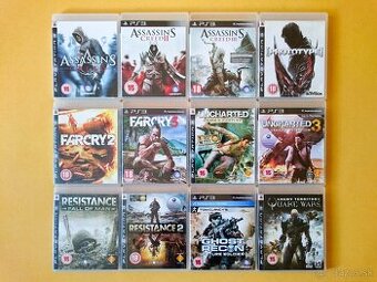 PS3 Hry - ASSASSIN'S CREED, FARCRY, RESISTANCE, UNCHARTED